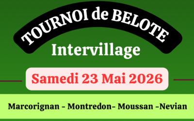 Tournoi de belote : Marcorignan – Montredon – Moussan – Névian