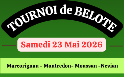 Tournoi de belote : Marcorignan – Montredon – Moussan – Névian